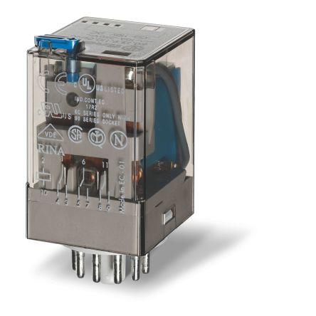 Finder Plug-In Mount Relay, 230V ac Coil, 6A Switching Current, 3PDT, 3PDT [601382300050]; 248-2440