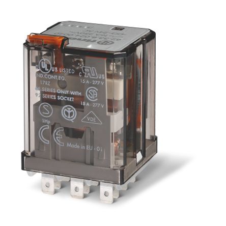 Finder Plug In Relay, 24V ac Coil, 16A Switching Current, 3PDT, 3PDT [623380240000]; 248-2547