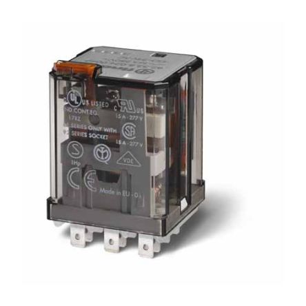 Finder Plug In Relay, 120V ac Coil, 16A Switching Current, 3PDT, 3PDT [623381200300]; 248-2554