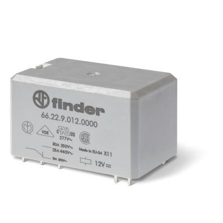 Finder PCB Mount Relay, 24V ac Coil, 30A Switching Current [662280240000]; 248-2644