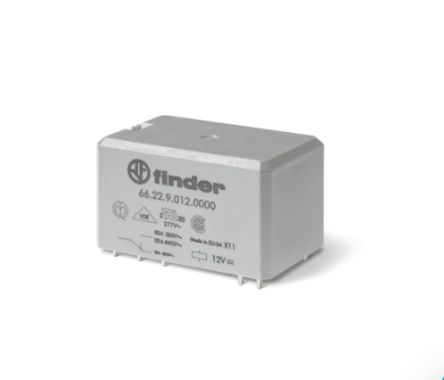 Finder DIN Rail Power Relay Module, 120V dc Coil, 30A Switching Current, DPST-2NO [662290120600S]; 248-2652