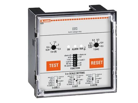 Lovato Earth Leakage Relay, 50 Hz, 60 Hz Frequency, 0.025 → 25A Leakage, 2 Output [R2D415]; 248-3497