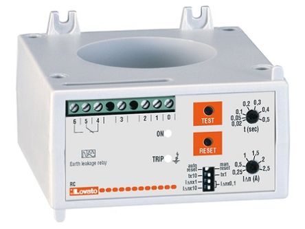 Lovato Earth Leakage Relay, 50 Hz, 60 Hz Frequency, 0.25 → 2.5A Leakage, SPDT Output [31RC60415]; 248-3627