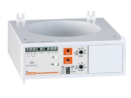 Lovato Earth Leakage Relay, 50 Hz, 60 Hz Frequency, 0.25 → 2.5A Leakage, SPDT Output [31RC80415]; 248-3628