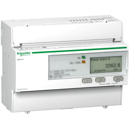 Schneider Electric 1, 3 Phase LCD Energy Meter [A9MEM3310]; 248-3676