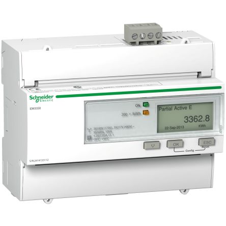 Schneider Electric 1, 3 Phase LCD Energy Meter [A9MEM3350]; 248-3677
