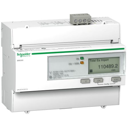 Schneider Electric 1, 3 Phase LCD Energy Meter [A9MEM3355]; 248-3678