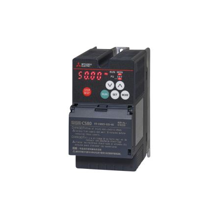 Mitsubishi Electric Inverter Drive, 0.4 kW, 1 Phase, 200 → 240 V ac, 2.5 A, FR-CS80 Series [325716]; 248-4547