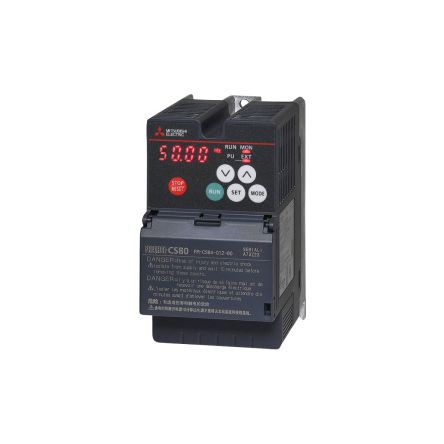 Mitsubishi Electric Inverter Drive, 0.4 kW, 3 Phase, 380 → 480 V ac, 1.2 A, FR-CS80 Series [325720]; 248-4552