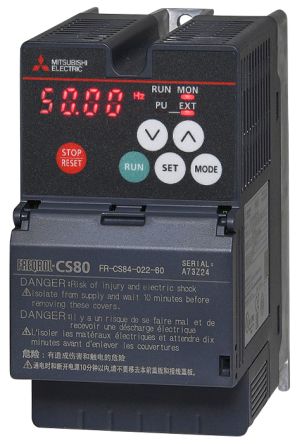 Mitsubishi Electric Inverter Drive, 0.75 kW, 3 Phase, 380 → 480 V ac, 2.2 A, FR-CS80 Series [325721]; 248-4553