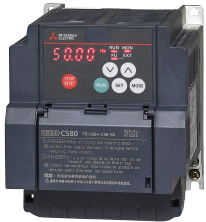 Mitsubishi Electric Inverter Drive, 1.5 kW, 3 Phase, 380 → 480 V ac, 3.6 A, FR-CS80 Series [325722]; 248-4554