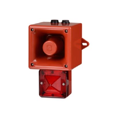 e2s AL105NX Series Red Sounder Beacon, 230 V, IP66, Wall Mount, 113dB at 1 Metre [AL105NXAC230AA0A1R/R]; 248-4863