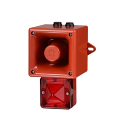 e2s AL105NX Series Red Sounder Beacon, 24 V, IP66, Wall Mount, 113dB at 1 Metre [AL105NXDC024AA0A1R/R]; 248-4866