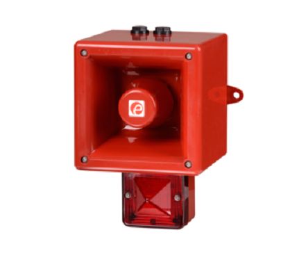 e2s AL112NX Series Red Sounder Beacon, 230 V, IP66, Wall Mount, 120dB at 1 Metre [AL112NXAC230AA0A1R/R]; 248-4868