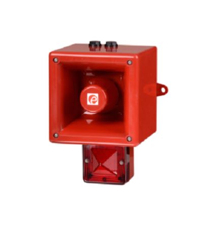 e2s AL112NX Series Red Sounder Beacon, 24 V, IP66, Wall Mount, 120dB at 1 Metre [AL112NXDC024AA0A1R/R]; 248-4869