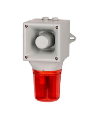 e2s AB105LDA Series Amber, Blue, Clear, Green, Red, Yellow LED Beacon, 230 V, IP65, Wall Mount, 113dB at 1 Metre [AB105LDAAC230AA0A1G/A]; 248-4873