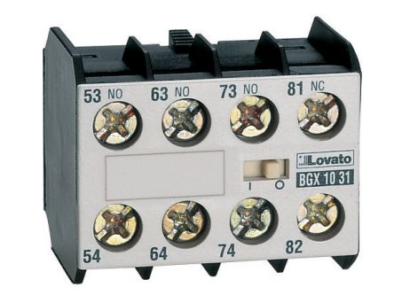 Lovato Auxiliary Contact, 4 Contact, 4NC, Front Mount, BG BGX10 [11BGX1004]; 248-5466