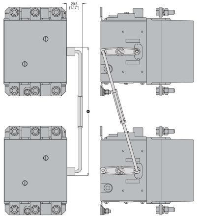 Lovato BF Mechanical Interlock for use with B Series Contactors [11G3564]; 248-5471