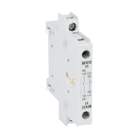 Lovato Auxiliary Contact, 2 Contact, 1NO + 1NC, Side Mount, BF BFX12 [BFX1211]; 248-5489
