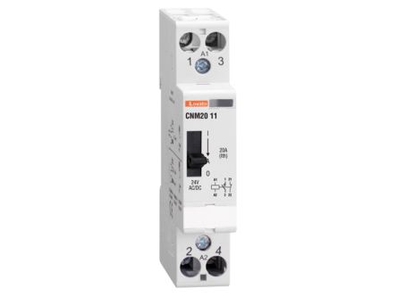 Lovato CN CNM20 Contactor, 24 V ac Coil, 2-Pole, 20 A, 1NO + 1 NC [CNM2011024]; 248-5500