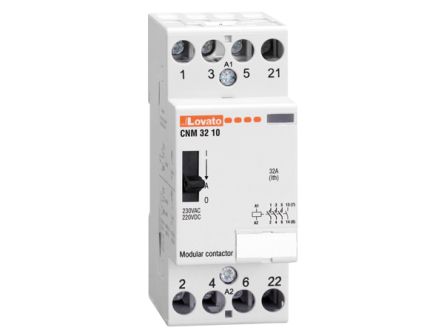 Lovato CN CNM32 Contactor, 24 V ac Coil, 4-Pole, 32 A, 4NO [CNM3210024]; 248-5502