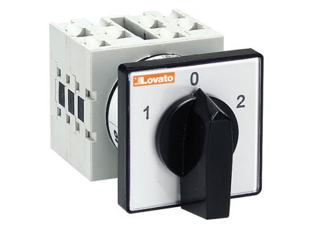 Lovato 3 Position 60° Dahlander Motor Control Cam Switch, 32A, Short Black Handle Actuator [GX3213U]; 248-5593