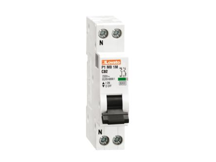 Lovato P1 MCB, 1+N, 4A Curve C, 230V AC [P1MB1MC04]; 248-5615