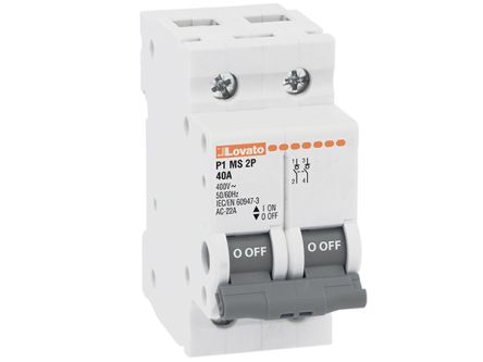 Lovato 2P Pole DIN Rail Switch Disconnector - 63A Maximum Current [P1MS2P063]; 248-5630