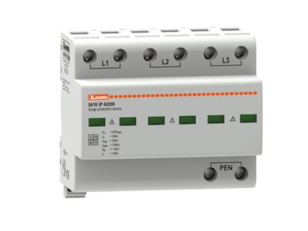 Lovato Single Phase Surge Protector, 100kA, DIN Rail Mount [SA1B3PA320R]; 248-5665