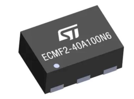 STMicroelectronics, EMI Filter IC, 20000 V dc 10.7GHz, 100mA, SMD [ECMF2-40A100N6]; 248-5833