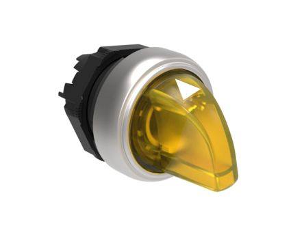 Lovato LPCSL13 Series 2 Position Selector Switch Head, 22mm Cutout, Yellow Handle [LPCSL1305]; 248-6034