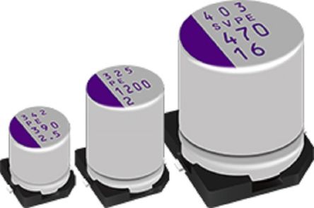 Panasonic 390μF Conductive Polymer Aluminium Solid Capacitor 6.3V dc, Surface Mount - 6SVPE390M [6SVPE390M]; 248-6216