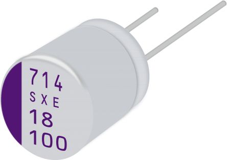 Panasonic 82μF Conductive Polymer Aluminium Solid Capacitor 72V dc, Radial, Through Hole - 72SXE82M+T [72SXE82M+T]; 248-6223