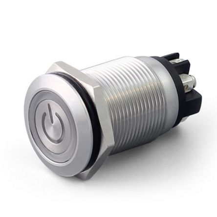 RS PRO Illuminated Push Button Switch, Latching, Panel Mount, 19.2mm Cutout, DPST, Red LED, 250V ac, IP65 [0]; 248-9156