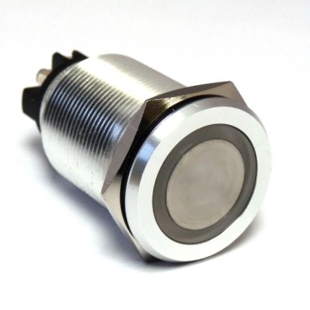 RS PRO Illuminated Push Button Switch, Momentary, Panel Mount, 22.2mm Cutout, DPST, Green LED, 250V ac, IP65 [0]; 248-9209