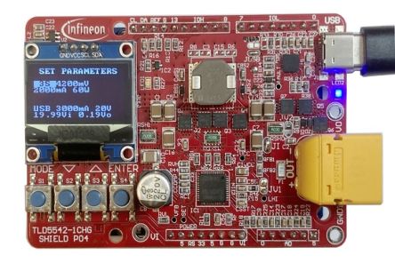 Infineon TLD5542-1CHG_SHIELD Battery Charger for TLD5542-1 Half-Bridge controller for Arduino UNO [TLD55421CHGSHIELDTOBO1]; 248-9757