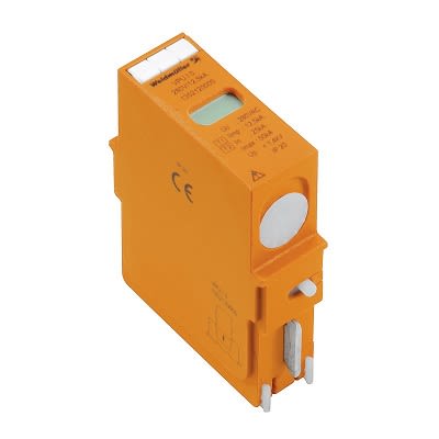 Weidmuller, 13521 Surge Arrester 280 V ac Maximum Voltage Rating 25kA Maximum Surge Current Type 1 Arrester, Type 2 [1352120000]; 249-3335