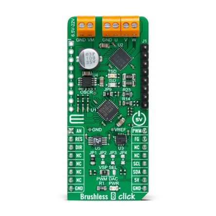 MikroElektronika Brushless 8 Click Motor Controller for TC78B042FTG [MIKROE-4275]; 249-3357