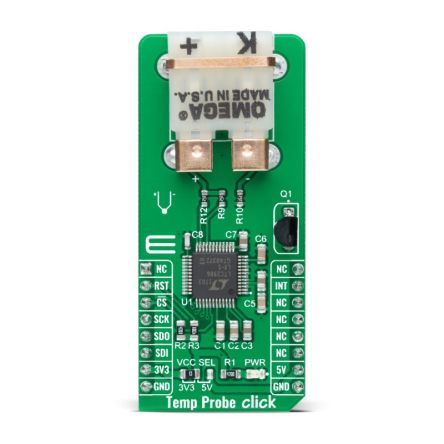 MikroElektronika Temp Probe Click Humidity, Temperature Temperature Sensor Board for LTC2986 [MIKROE-4301]; 249-3360