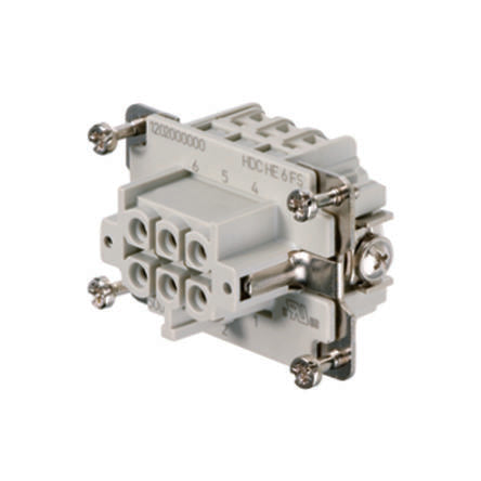 Weidmuller Contact Insert, 24A, Female, HE Series, 6 Contacts [1200200000]; 249-3424