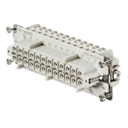 Weidmuller Contact Insert, 16A, Female, HE Series, 24 Contacts [1211300000]; 249-3435