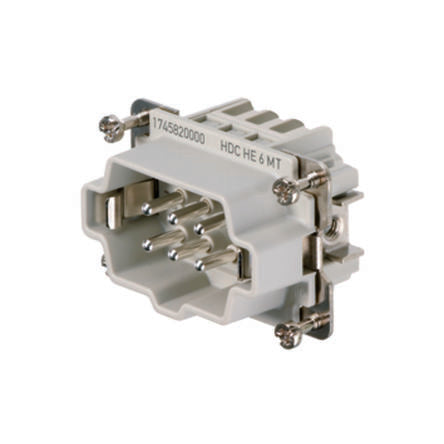 Weidmuller Contact Insert, 24A, Male, HE Series, 6 Contacts [1745820000]; 249-3479