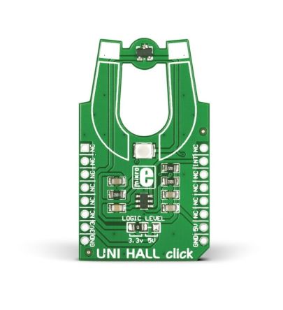 MikroElektronika UNI HALL Click Hall Effect Sensor Magnetic Switch Module for 74LVC1T45, US5881 [MIKROE-1647]; 249-3923