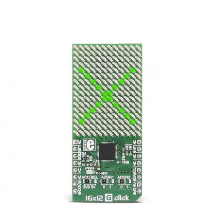 MikroElektronika MIKROE-2758, 16x12 G Click LED Matrix Sensor Add-On Board for IS31FL3733 for 8x8 Y Click [MIKROE-2758]; 249-3940