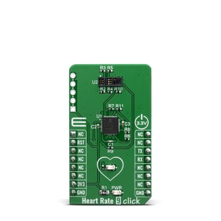 MikroElektronika Heart Rate 9 Click Heart Rate Sensor Heart Rate Sensor Module for PIC16F1779, SFH 7060 [MIKROE-3822]; 249-3970