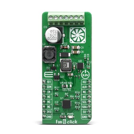 MikroElektronika Fan 6 Click Fan Controller for EMC2103 for DC Fans [MIKROE-3867]; 249-3976
