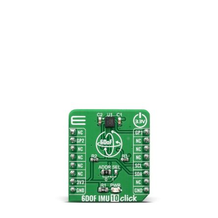 MikroElektronika 6DOF IMU 10 Click Inertial Measurement Unit (IMU) - 6 DoF mikroBus Click Board for KMX62 [MIKROE-3934]; 249-3996