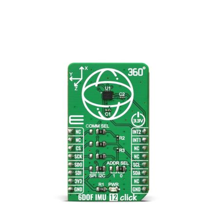 MikroElektronika 6DOF IMU 6 Click Inertial Measurement Unit (IMU) - 6 DoF mikroBus Click Board for ICM-20689 [MIKROE-4044]; 249-4015