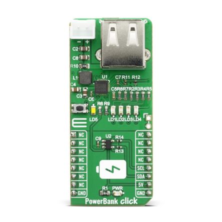 MikroElektronika PowerBank Click Battery Charger for MP2632B for Power Banks [MIKROE-4082]; 249-4033