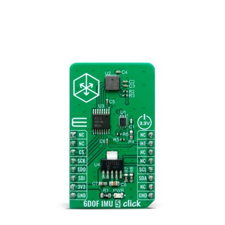 MikroElektronika 6DOF IMU 5 Click Inertial Measurement Unit (IMU) - 6 DoF mikroBus Click Board for ICM-20789 [MIKROE-4089]; 249-4037